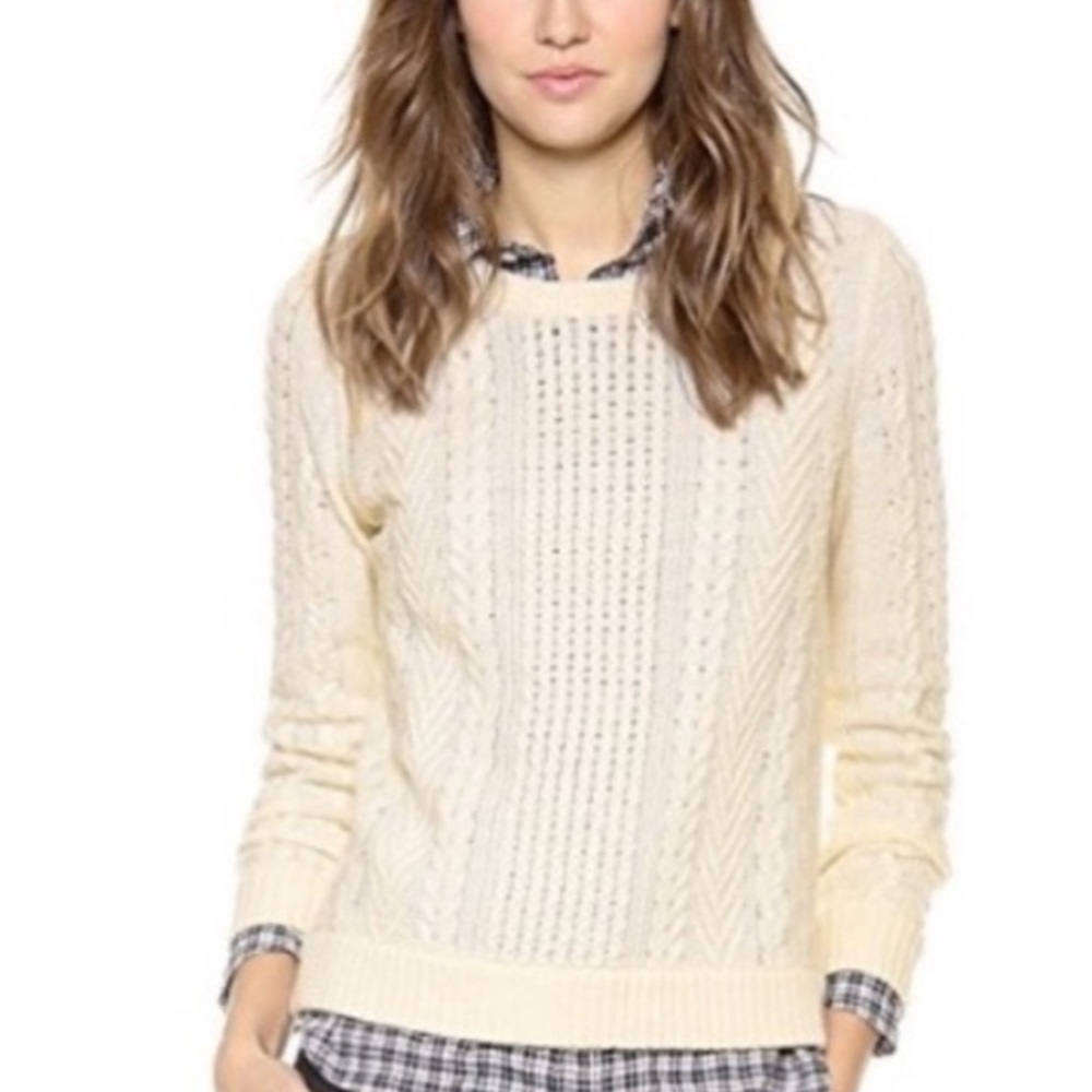 rag & bone Peyton Lambswool Cable Knit Sweater